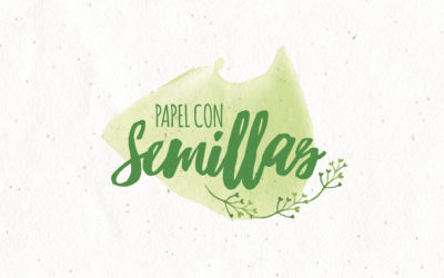 Etiquetas de papel con semillas
