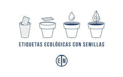 Etiquetas ecológicas con semillas